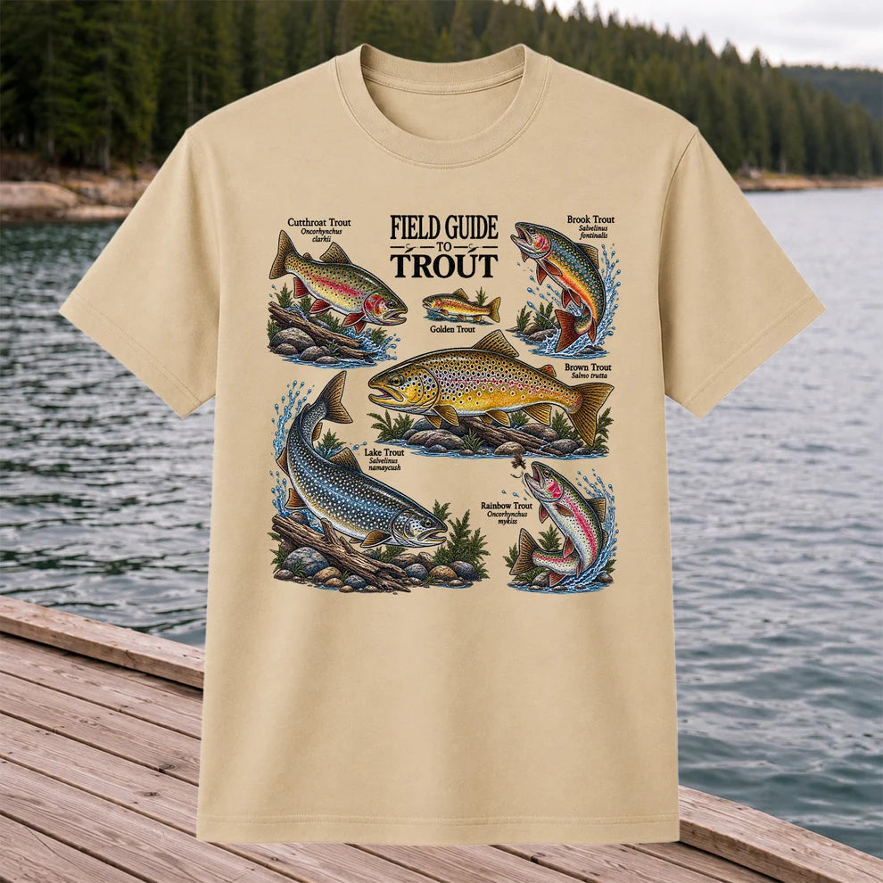 Field Guide to Trout Fishing Species Graphic T-Shirt