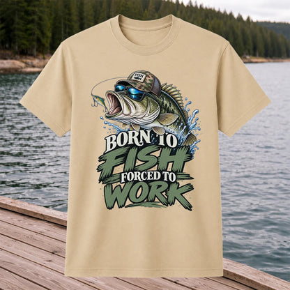 Born to Fish Forced to Work Bass Graphic T-Shirt