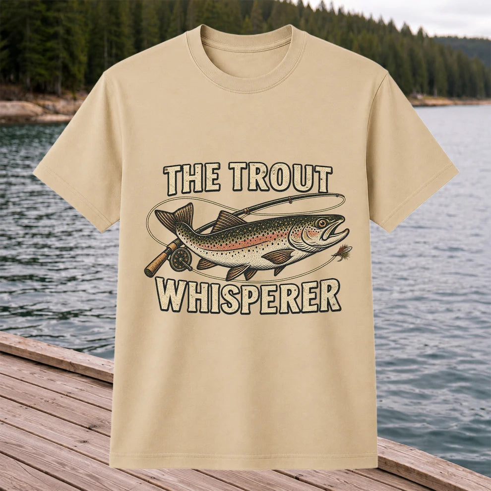 The Trout Whisperer Vintage Fly Fishing Graphic T-Shirt