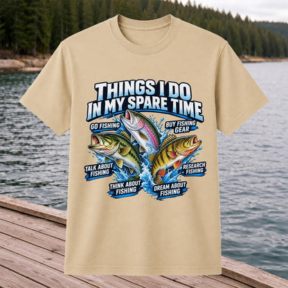 Things I Do in My Spare Time Bass Trout and Perch Fishing T-Shirt
