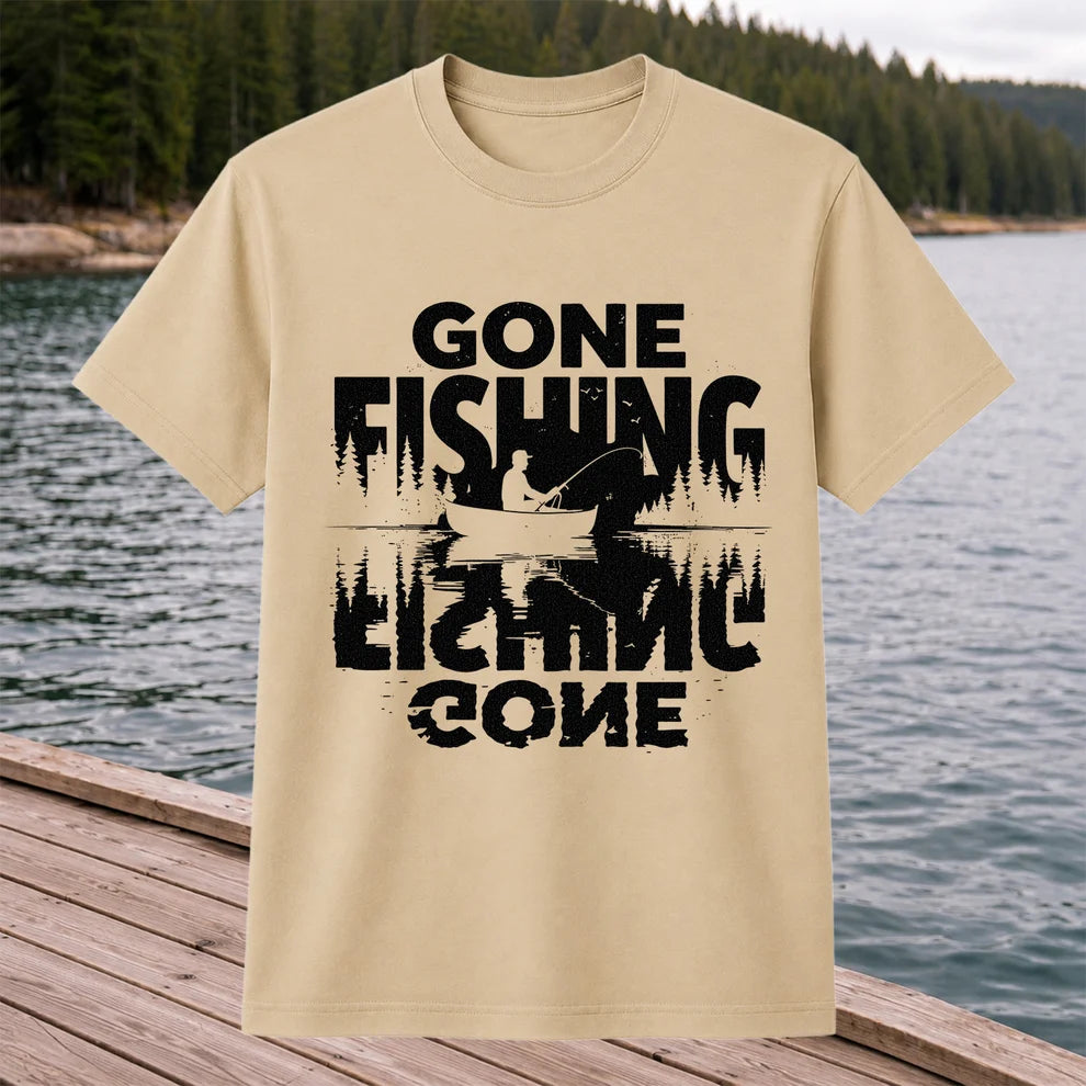 Gone Fishing Lake Adventure Angler Graphic T-Shirt