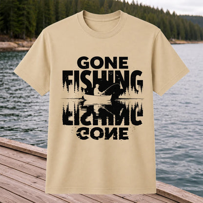 Gone Fishing Lake Adventure Angler Graphic T-Shirt