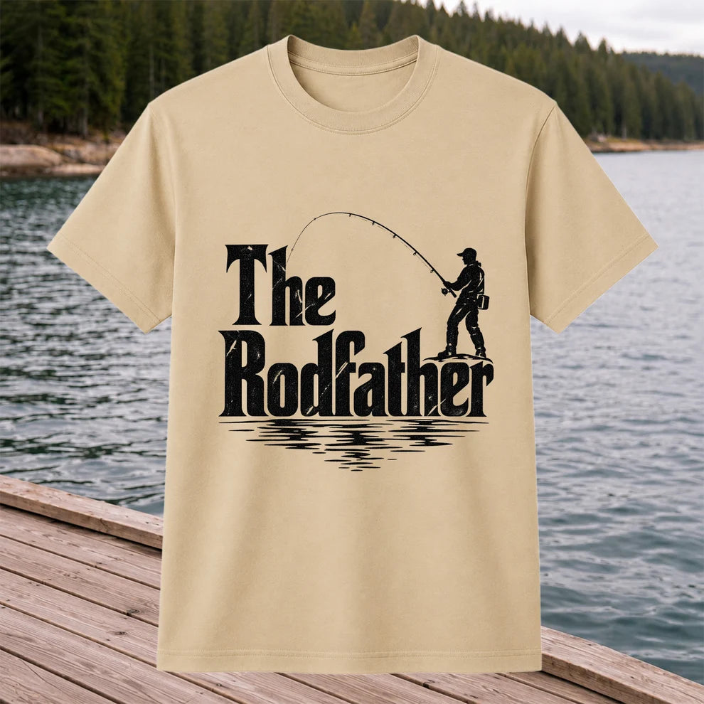 The Rodfather Funny Fishing Graphic T-Shirt