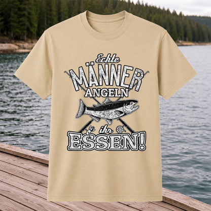 Echte Männer Angeln Ihr Essen Funny Fishing T-Shirt