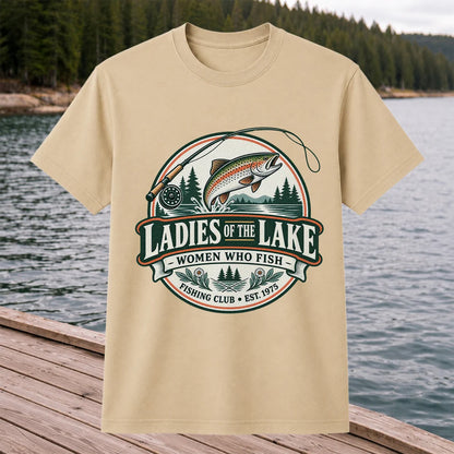 Ladies of the Lake Women Who Fish Rainbow Trout Fishing T-Shirt