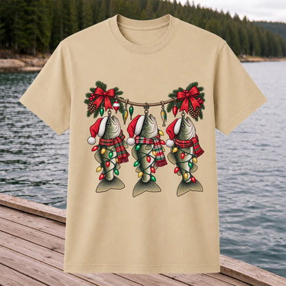 Christmas Fish Ornament Fishing Graphic T-Shirt