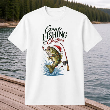 Gone Fishing for Christmas Bass Fishing Graphic T-Shirt