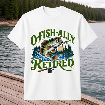 I Fish All Retired Funny Bass Fishing Graphic T-Shirt