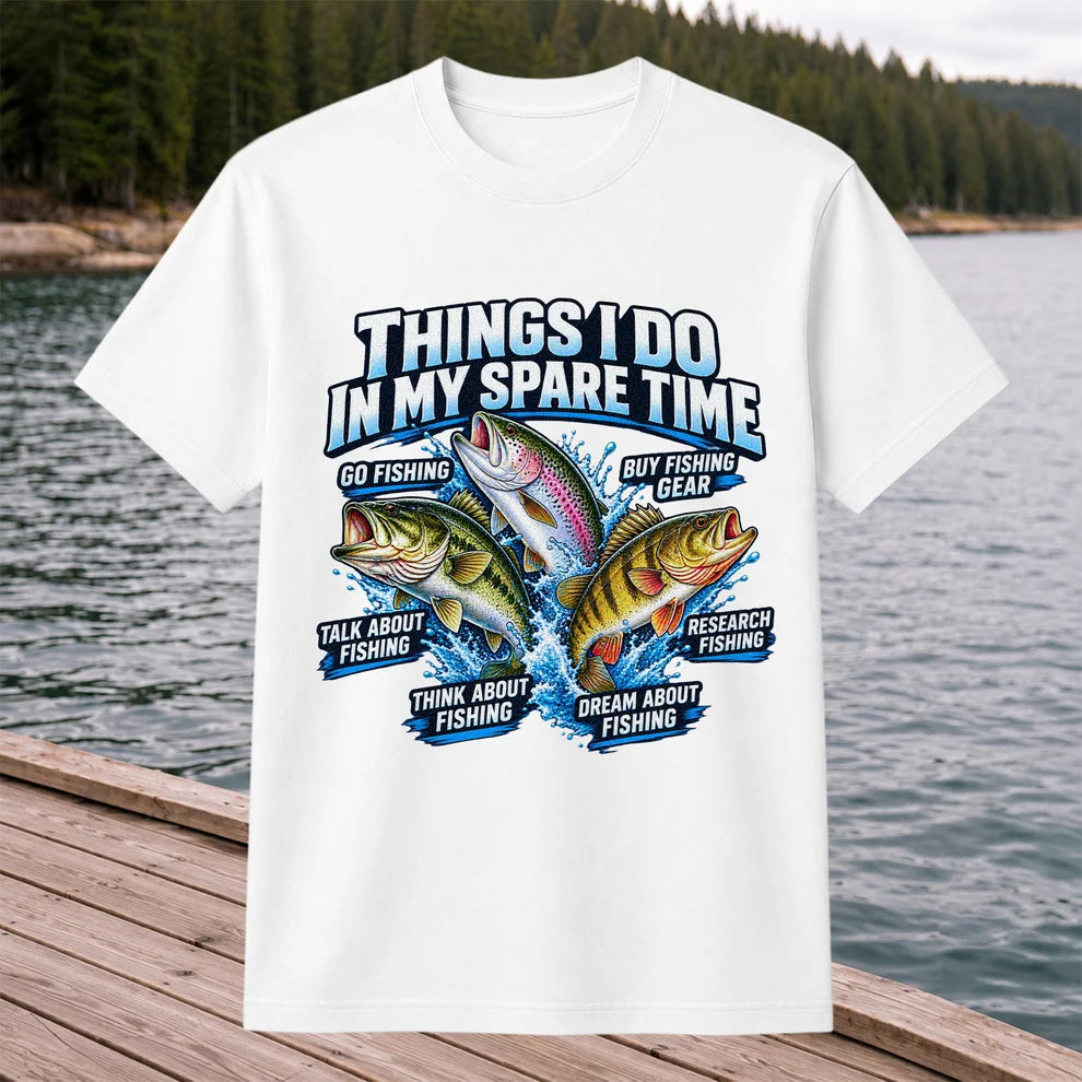 Things I Do in My Spare Time Bass Trout and Perch Fishing T-Shirt