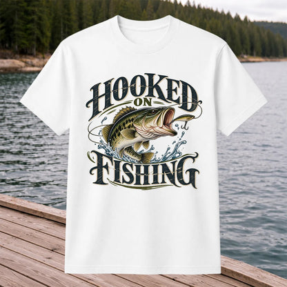 Hooked on Fishing Largemouth Bass Graphic T-Shirt