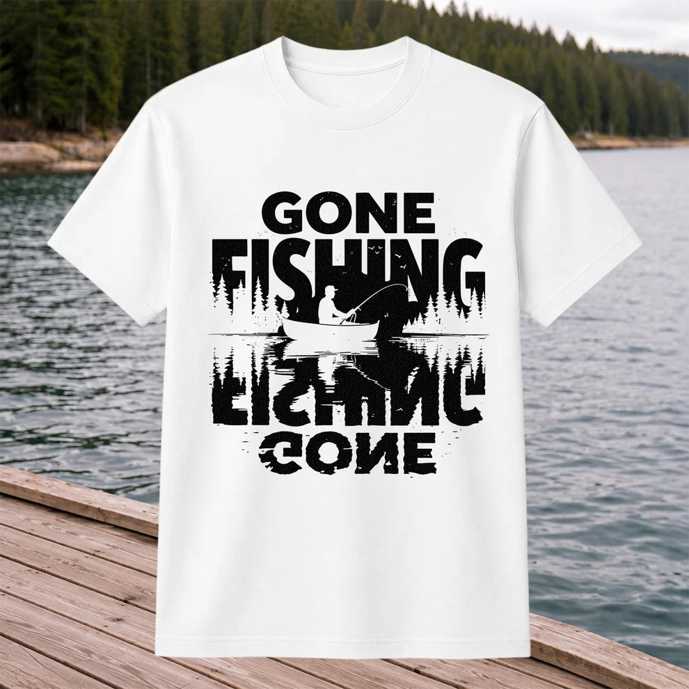 Gone Fishing Lake Adventure Angler Graphic T-Shirt