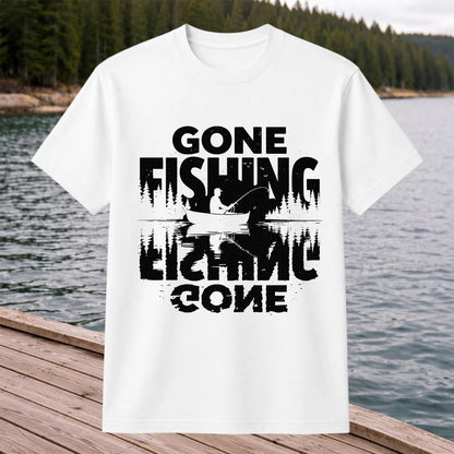 Gone Fishing Lake Adventure Angler Graphic T-Shirt