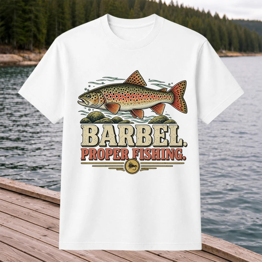 Barbel Proper Fishing Brown Trout Graphic T-Shirt