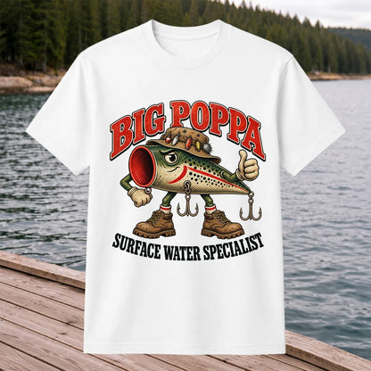 Big Poppa Surface Water Specialist Fishing Lure Graphic T-Shirt