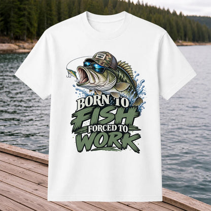 Born to Fish Forced to Work Bass Graphic T-Shirt