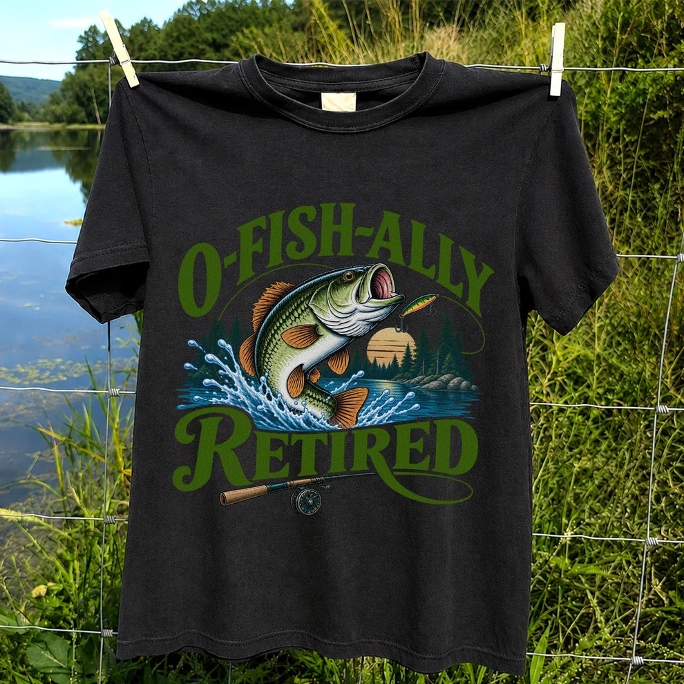 I Fish All Retired Funny Bass Fishing Graphic T-Shirt