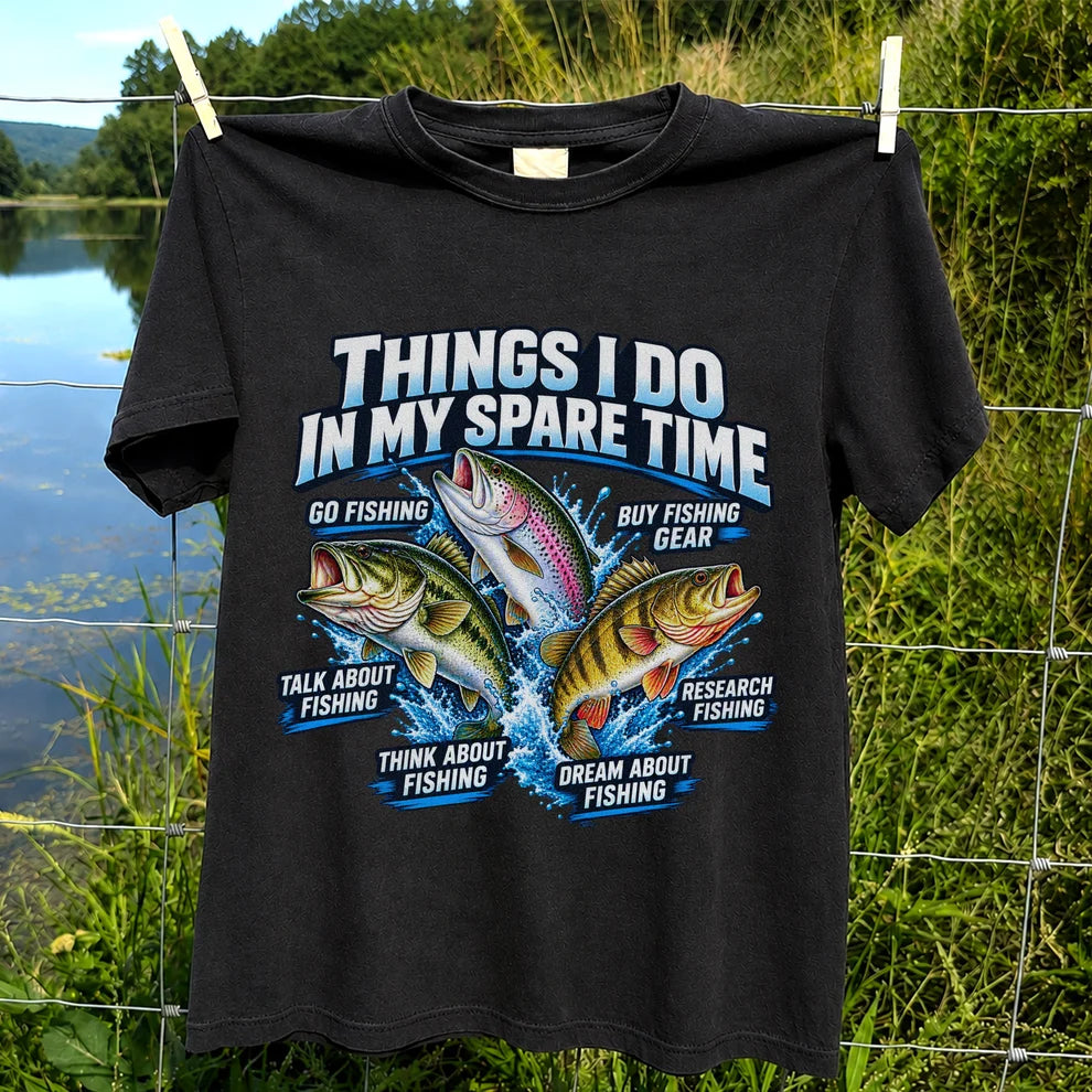 Things I Do in My Spare Time Bass Trout and Perch Fishing T-Shirt