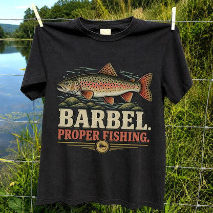 Barbel Proper Fishing Brown Trout Graphic T-Shirt