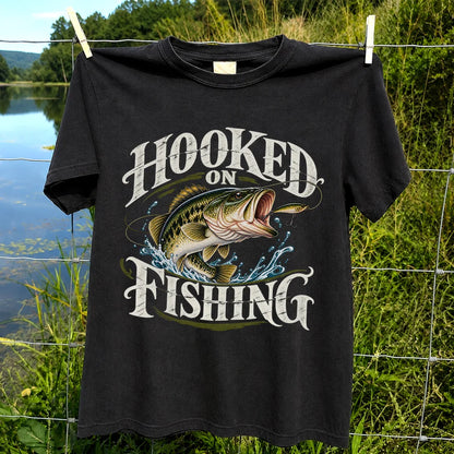 Hooked on Fishing Largemouth Bass Graphic T-Shirt