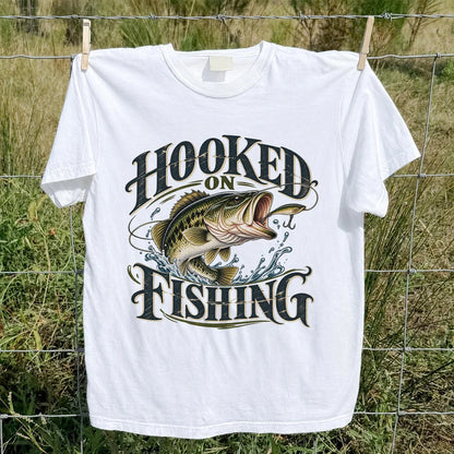 Hooked on Fishing Largemouth Bass Graphic T-Shirt