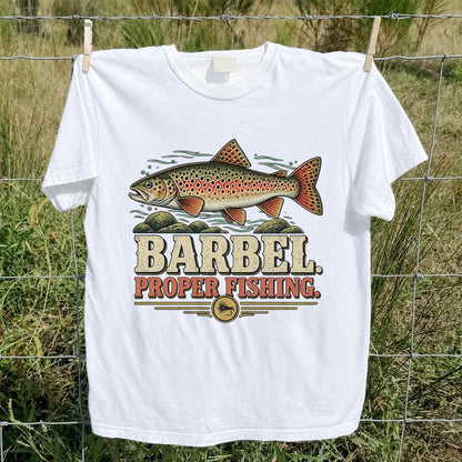 Barbel Proper Fishing Brown Trout Graphic T-Shirt