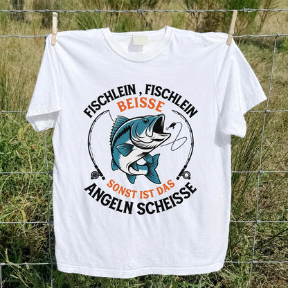 Fischlein Fischlein Beisse Funny Fishing Graphic T-Shirt