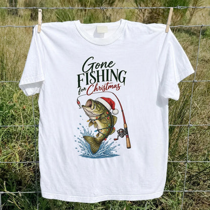 Gone Fishing for Christmas Bass Fishing Graphic T-Shirt