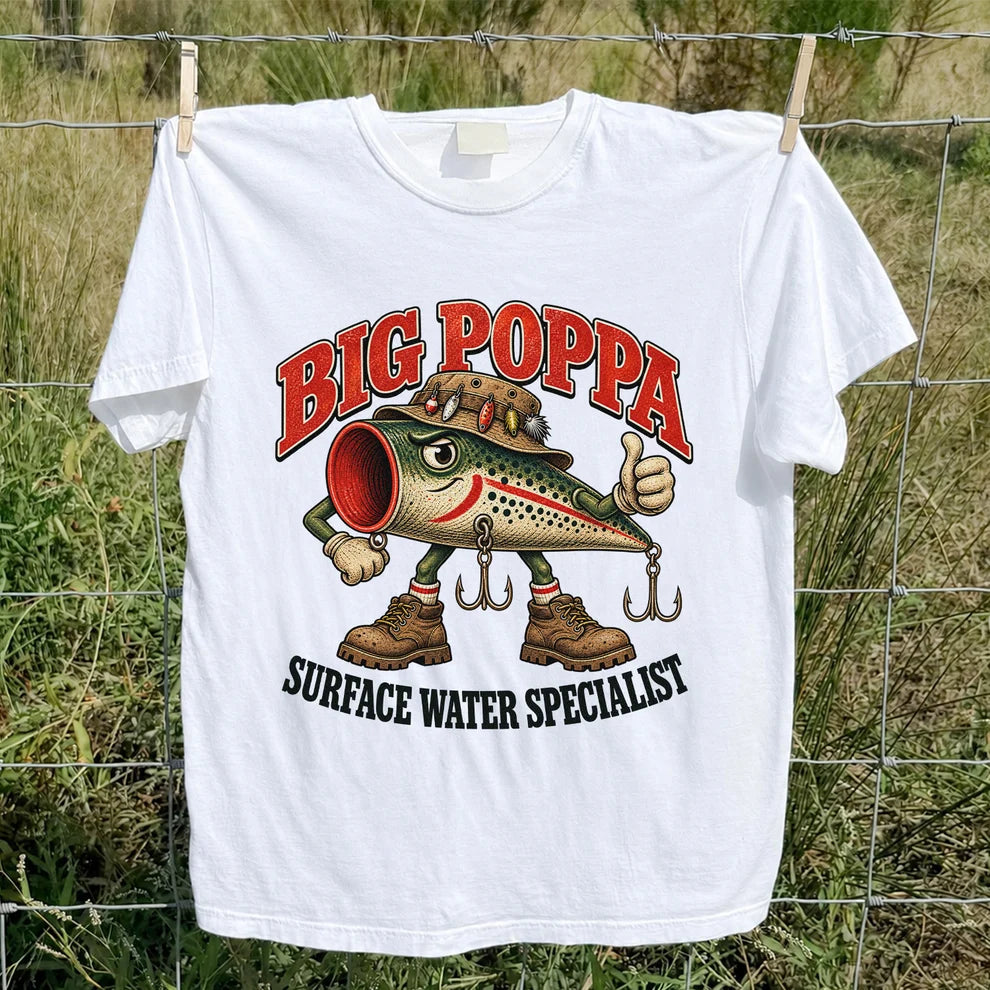 Big Poppa Surface Water Specialist Fishing Lure Graphic T-Shirt