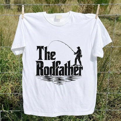 The Rodfather Funny Fishing Graphic T-Shirt