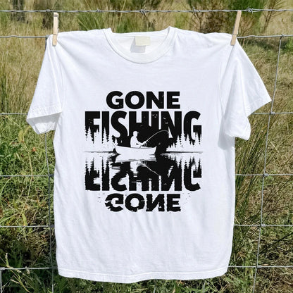 Gone Fishing Lake Adventure Angler Graphic T-Shirt