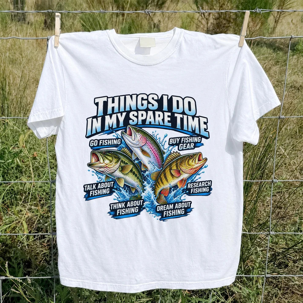 Things I Do in My Spare Time Bass Trout and Perch Fishing T-Shirt