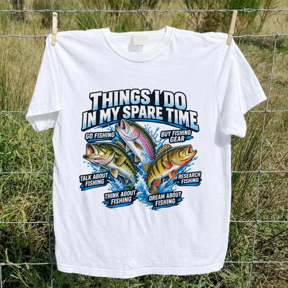 Things I Do in My Spare Time Bass Trout and Perch Fishing T-Shirt