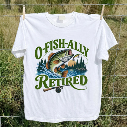 I Fish All Retired Funny Bass Fishing Graphic T-Shirt