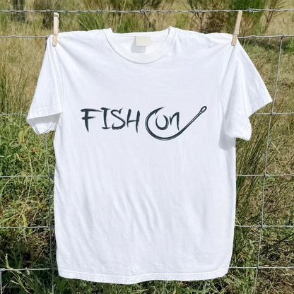 Fish On Fishing Hook Minimalist Graphic T-Shirt