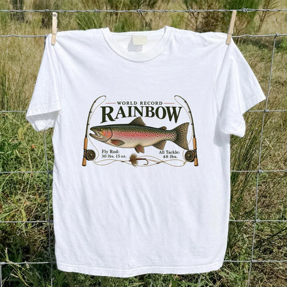 World Record Rainbow Trout Fly Fishing Graphic T-Shirt