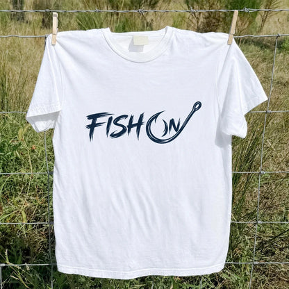Fish On Fishing Hook Graphic T-Shirt