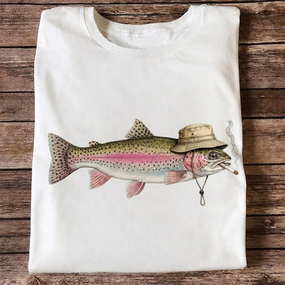 Funny Rainbow Trout Fishing T Shirt | Vintage Trout Graphic Tee